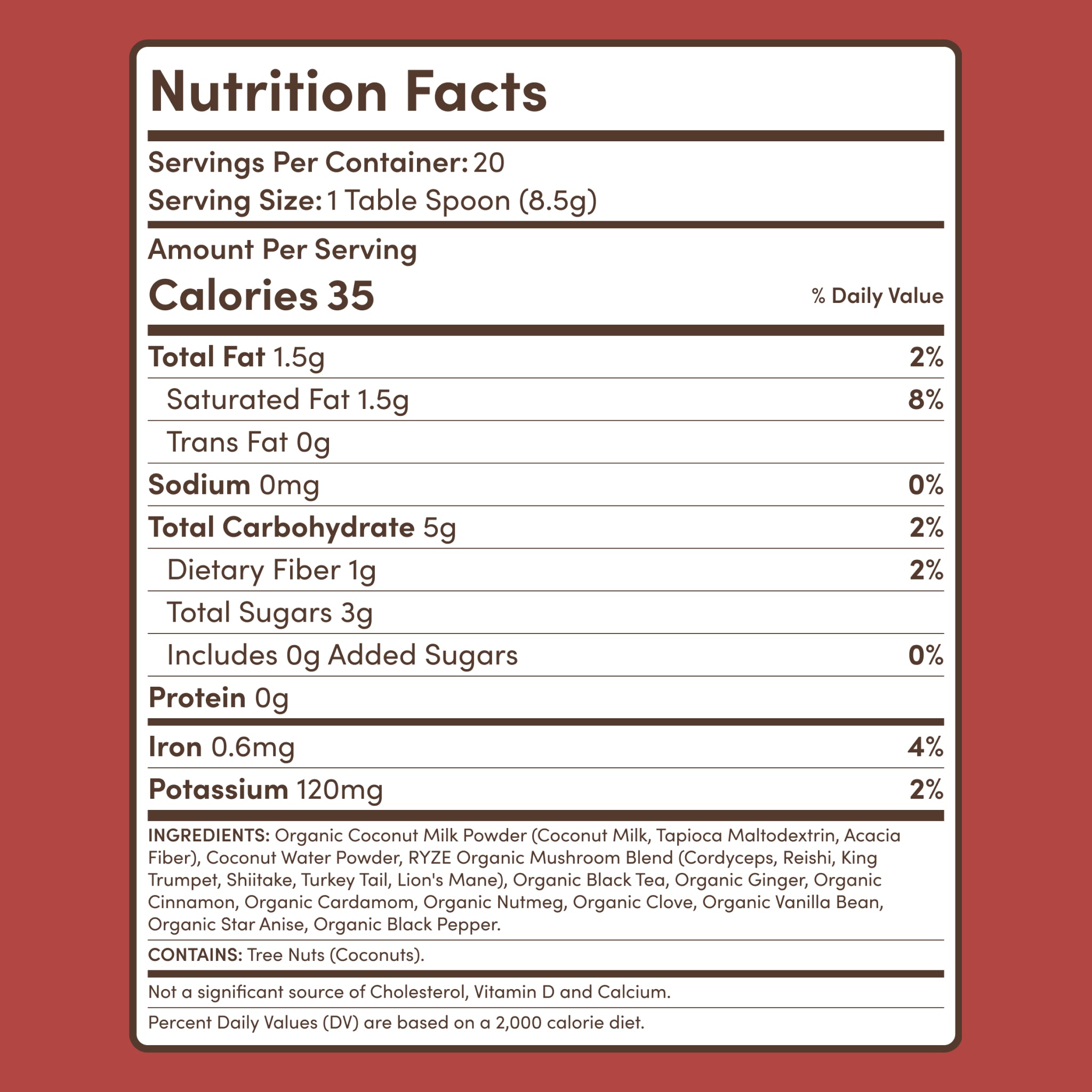 Mushroom Chai (1 Pack - 20 Servings) - Smooth Pour