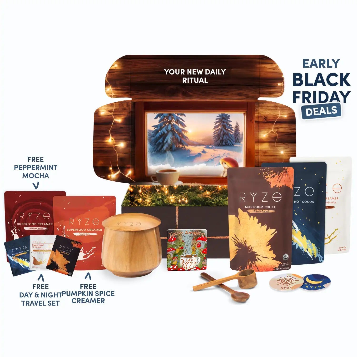 RYZE Ritual Set: Cocoa + Coffee - Daily Treat