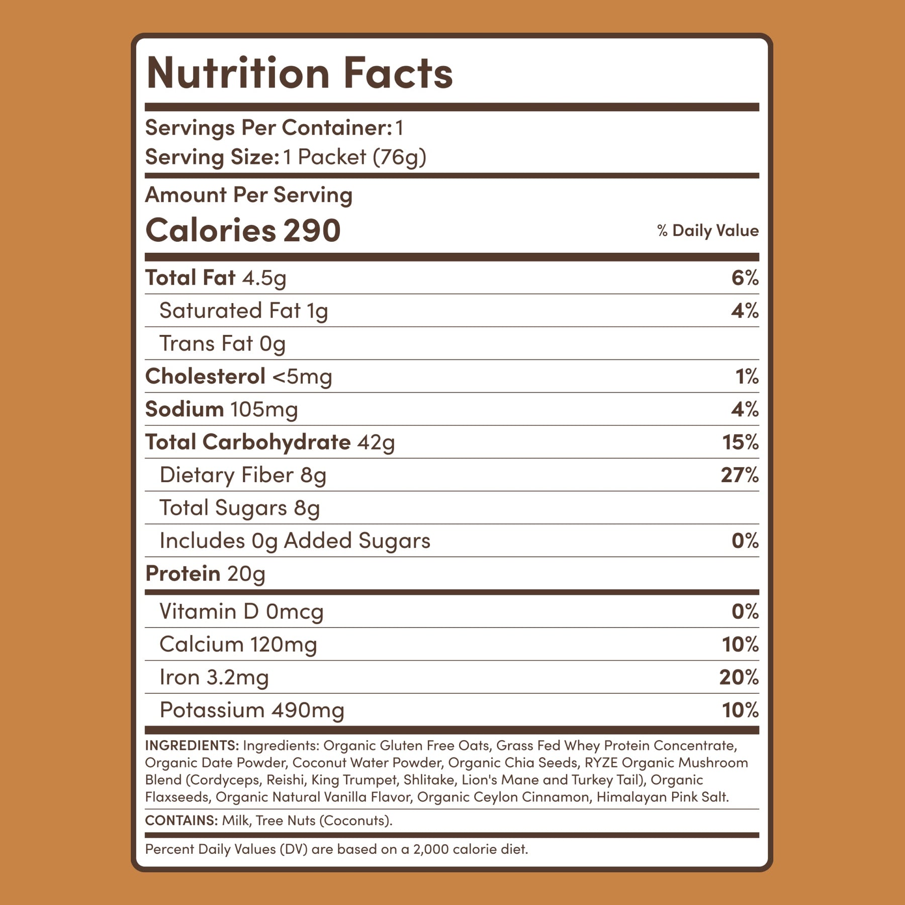 Mushroom Overnight Oats 14 Servings - Daily Bowl