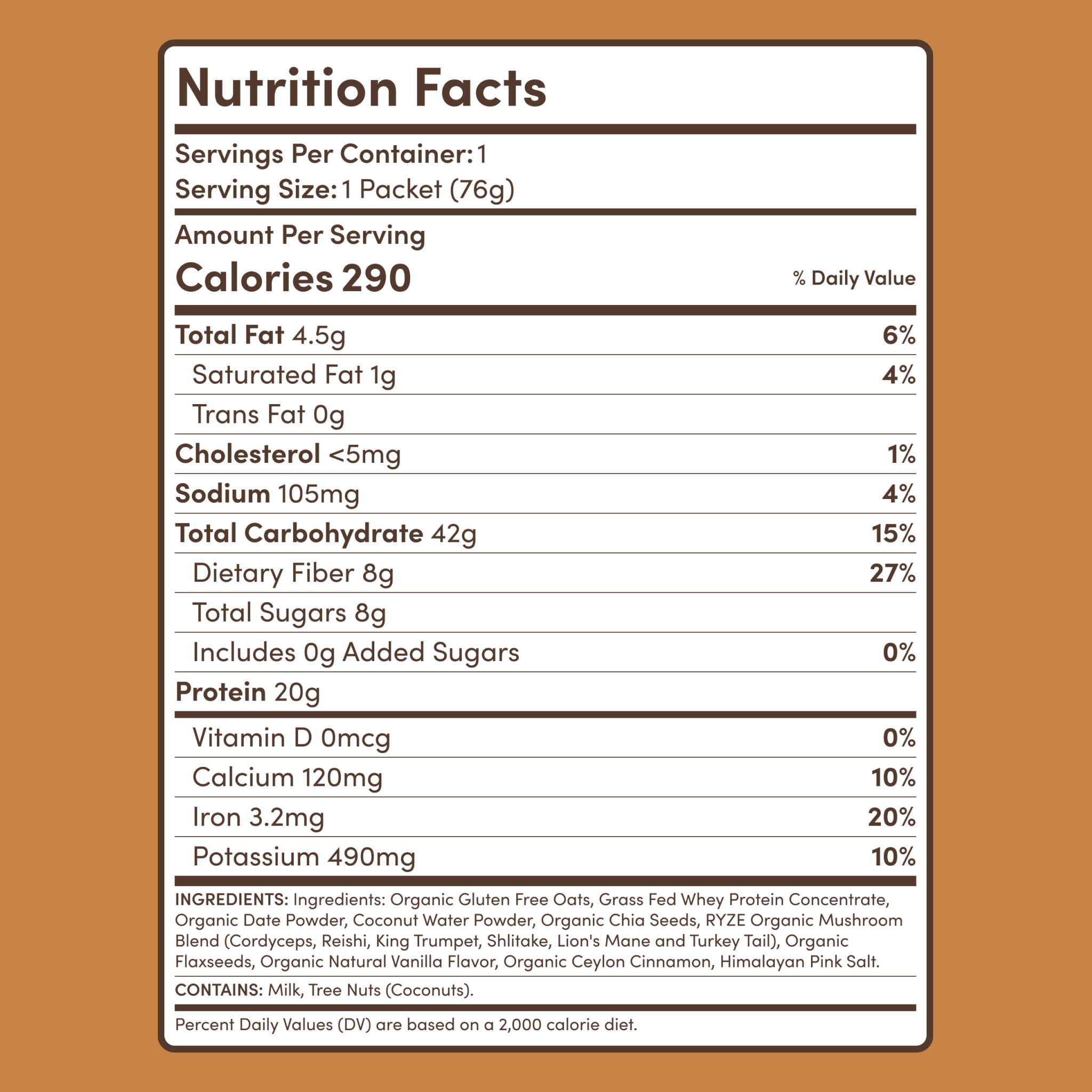 Mushroom Overnight Oats 14 Servings - Home Pantry