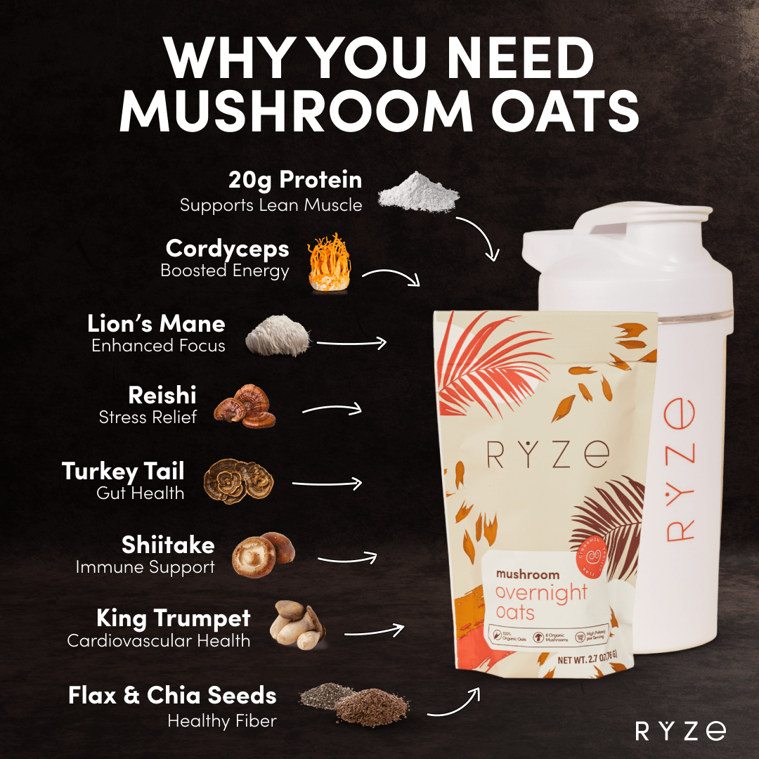 Mushroom Overnight Oats Pack (28 Servings) - Easy Spoon