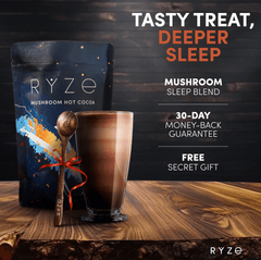 RYZE Hot Cocoa - with 6 Sleep Superfoods to Help Fall Asleep and Stay Asleep - Cozy Cup