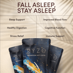 RYZE Hot Cocoa - with 6 Sleep Superfoods to Help Fall Asleep and Stay Asleep - Cozy Cup