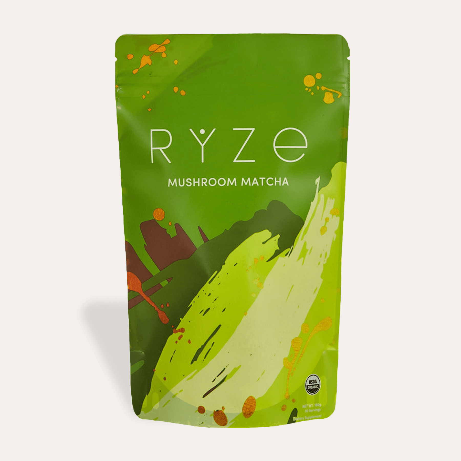 RYZE Mushroom Matcha - with 6 Organic Adaptogenic Mushrooms Grown In USA and Ceremonial-Grade Japanese Matcha - Clean Energy