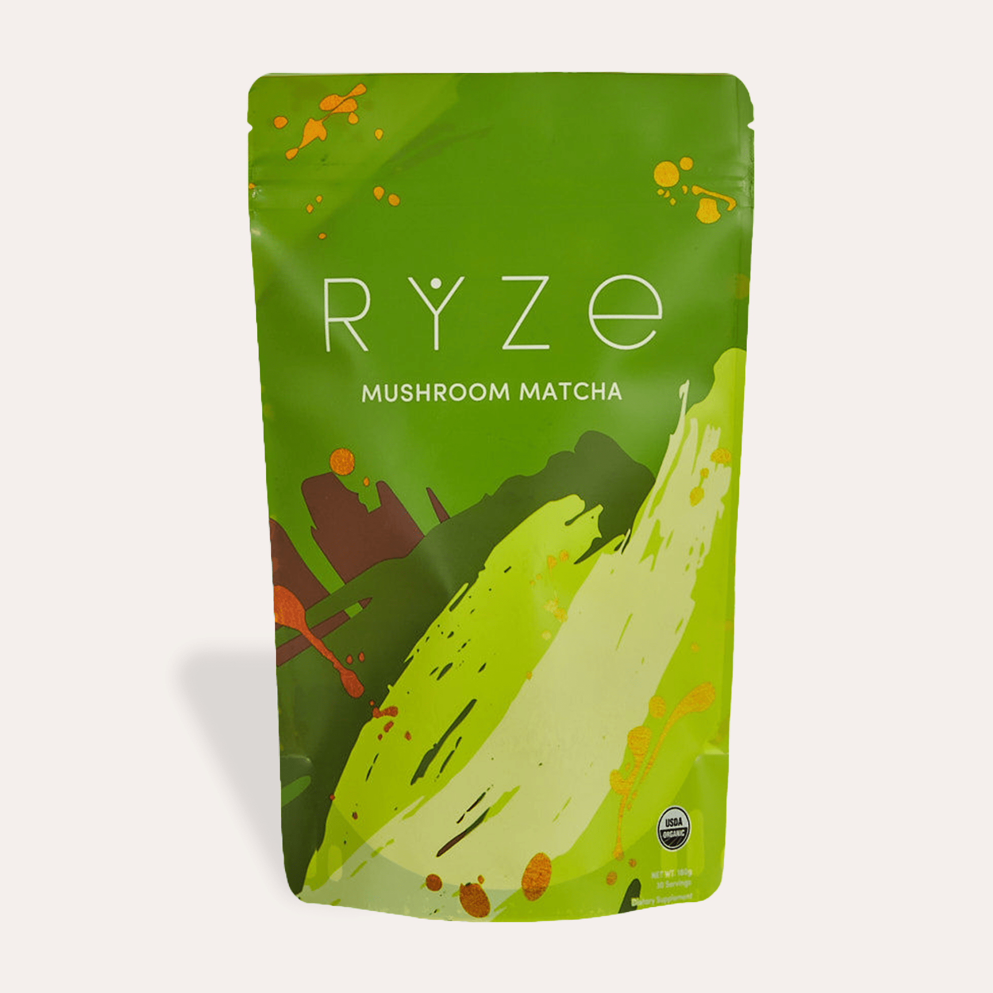 RYZE Mushroom Matcha - with 6 Organic Adaptogenic Mushrooms Grown In USA and Ceremonial-Grade Japanese Matcha - Clean Energy