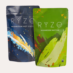RYZE Mushroom Matcha - with 6 Organic Adaptogenic Mushrooms Grown In USA and Ceremonial-Grade Japanese Matcha - Clean Energy